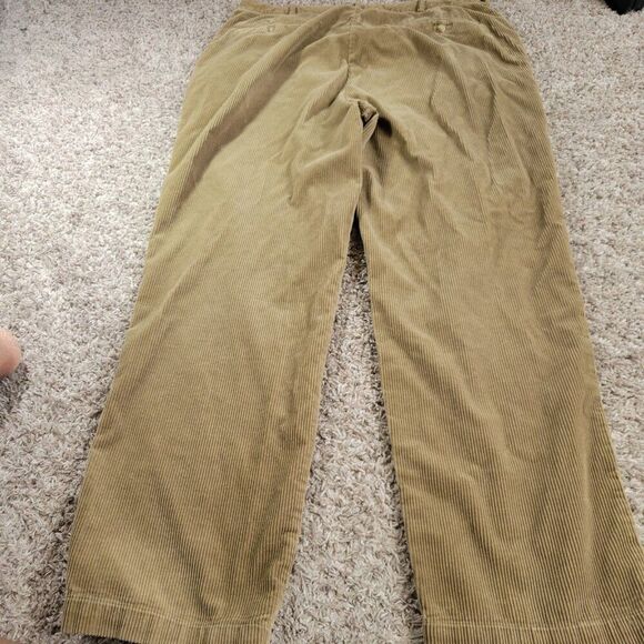 Polo Ralph Lauren Corduroy Pants Mens 38x32 Brown Andrew Pleated Retro Flaws* - Picture 9 of 10
